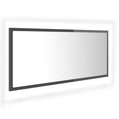 LED Bathroom Mirror High Gloss Grey 100x8.5x37 cm Chipboard - Payday Deals