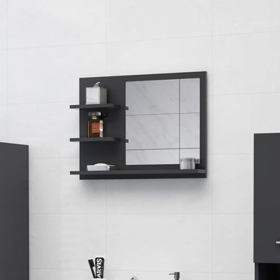 Bathroom Mirror Grey 60x10.5x45 cm Chipboard - Payday Deals