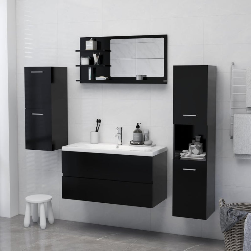 Bathroom Mirror Black 90x10.5x45 cm Chipboard - Payday Deals