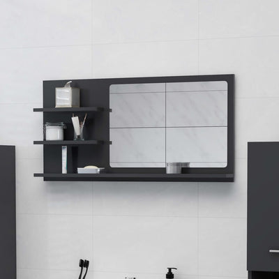 Bathroom Mirror Grey 90x10.5x45 cm Chipboard - Payday Deals