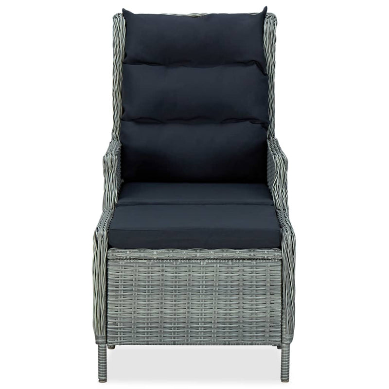 3 Piece Garden Lounge Set with Cushions Poly Rattan Light Grey