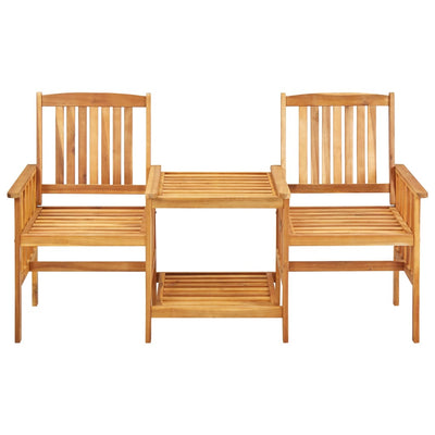 Garden Chairs with Tea Table and Cushions Solid Acacia Wood - Payday Deals