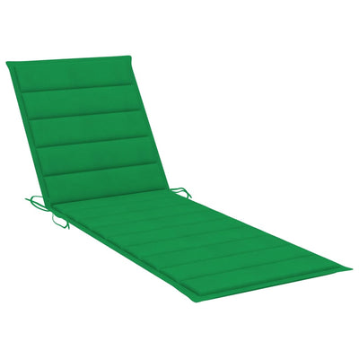 Sun Lounger with Cushion Solid Teak Wood and Stainless Steel