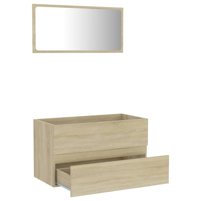 2 Piece Bathroom Furniture Set Sonoma Oak Chipboard - Payday Deals