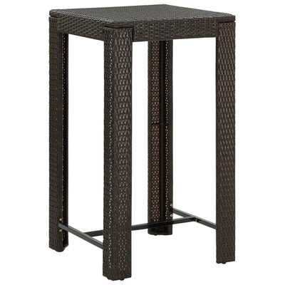 3 Piece Outdoor Bar Set with Armrest Poly Rattan Brown - Payday Deals