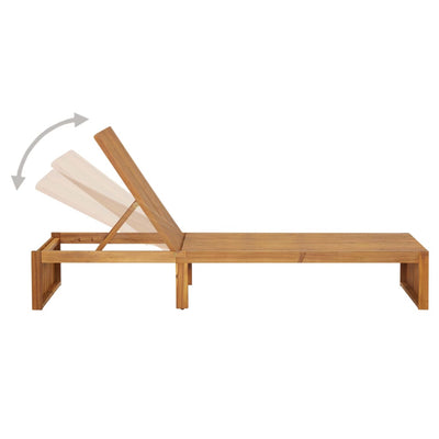 Sun Lounger with Cushion Solid Acacia Wood (310317+314211)