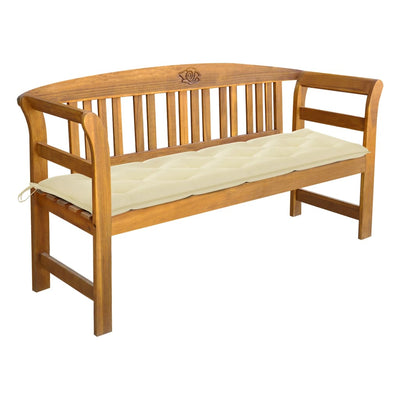Garden Bench with Cushion 157 cm Solid Acacia Wood - Payday Deals