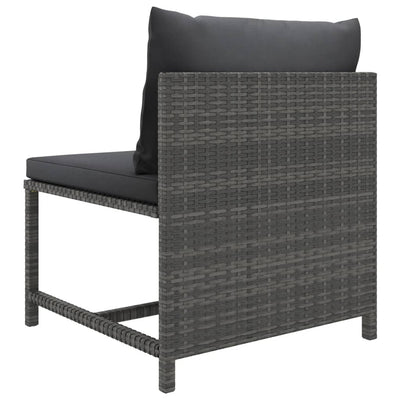 6 Piece Garden Lounge Set with Cushions Poly Rattan Grey - Payday Deals