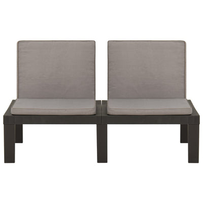 3 Piece Garden Lounge Set with Cushions Plastic Grey - Payday Deals