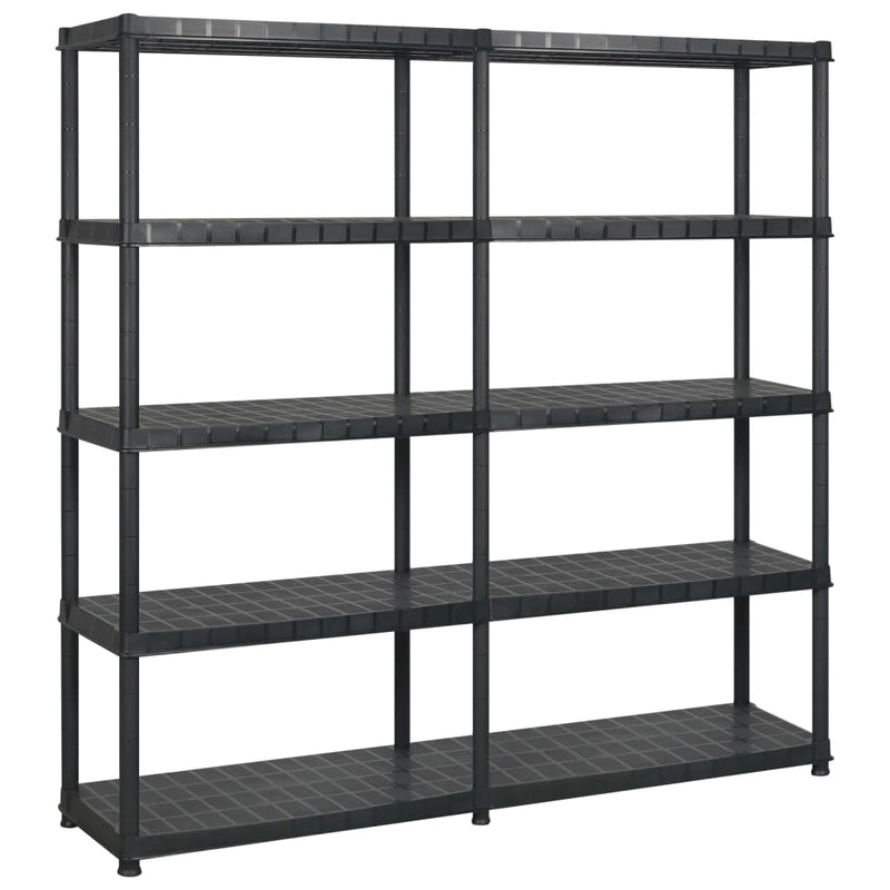 Storage Shelf 5-Tier Black 183x45.7x185 cm Plastic