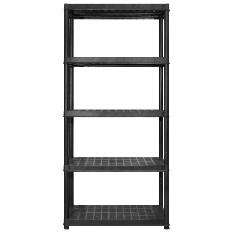 Storage Shelf 5-Tier Black 183x45.7x185 cm Plastic