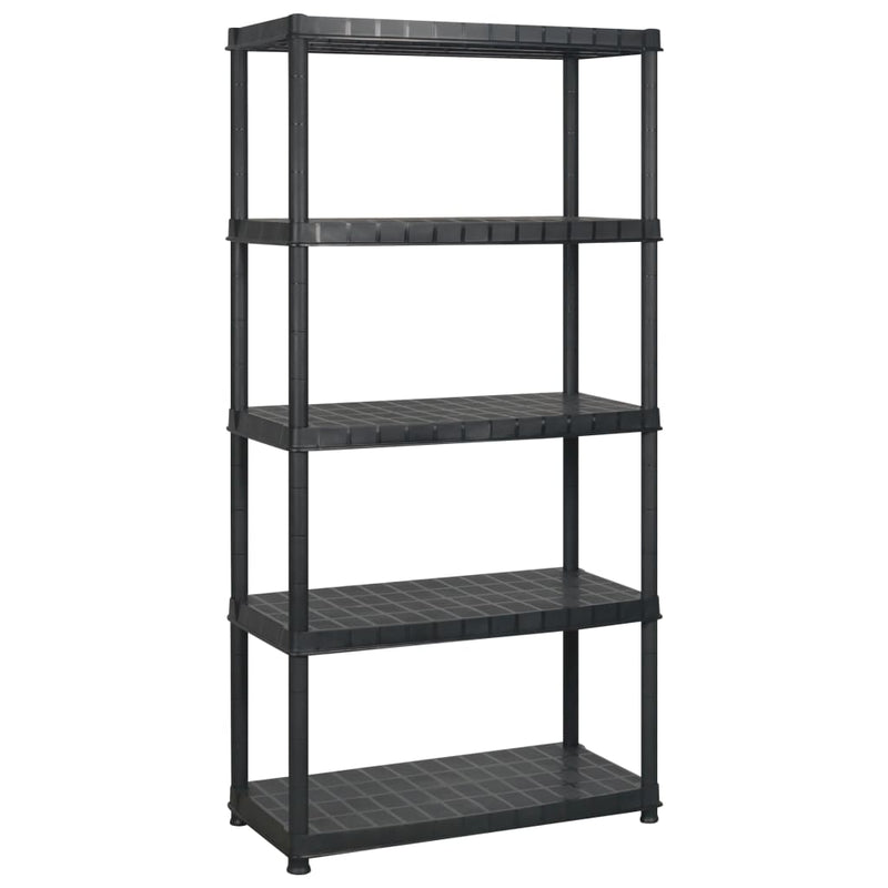 Storage Shelf 5-Tier Black 366x45.7x185 cm Plastic