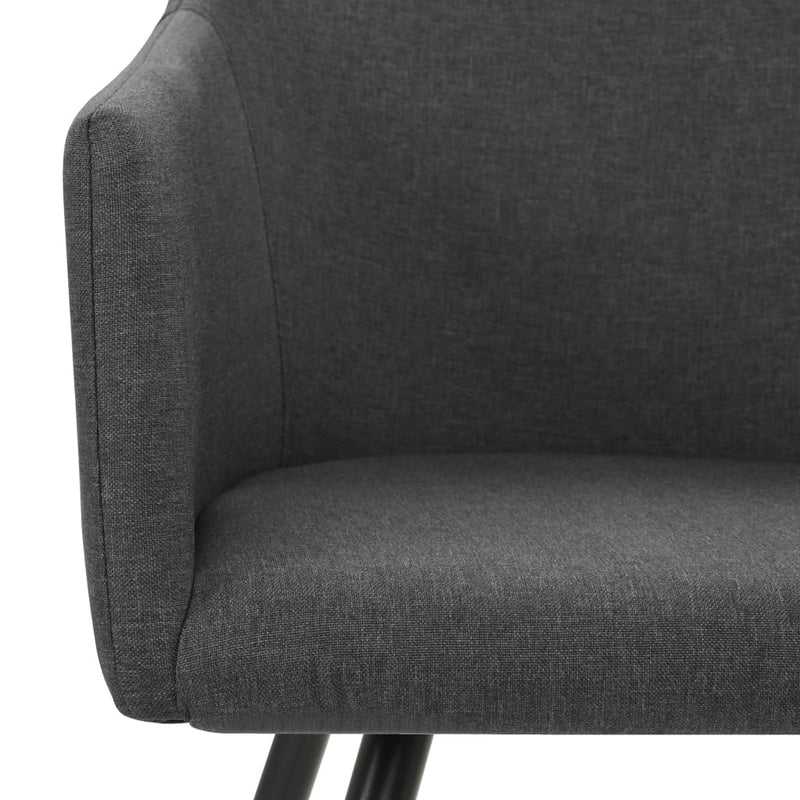 Dining Chairs 4 pcs Dark Grey Fabric
