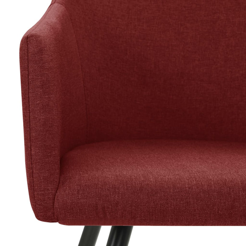 Dining Chairs 6 pcs Wine Red Fabric - Payday Deals
