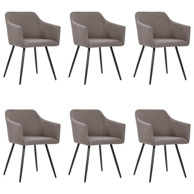 Dining Chairs 6 pcs Taupe Fabric - Payday Deals