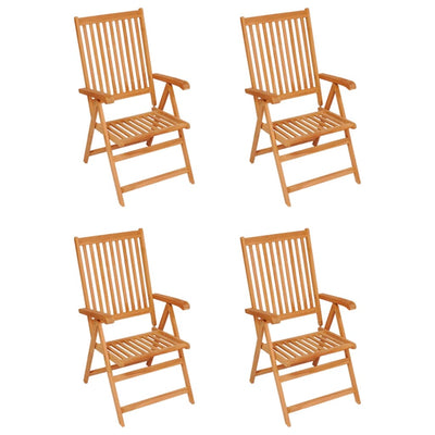Garden Chairs 4 pcs with Anthracite Cushions Solid Teak Wood