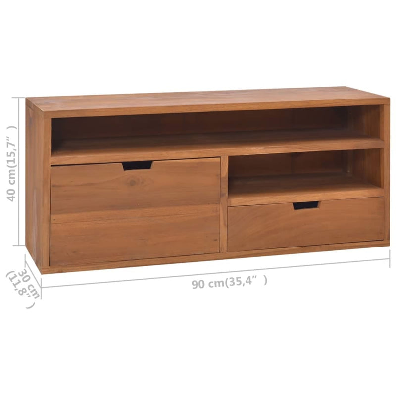 TV Cabinet 90x30x40 cm Solid Teak Wood