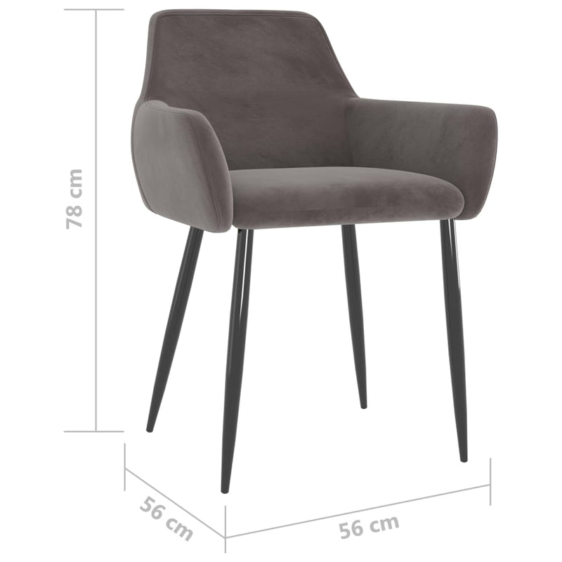 Dining Chairs 4 pcs Light Grey Velvet - Payday Deals