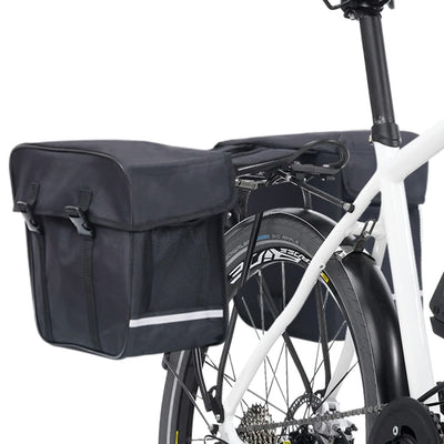 Double Bicycle Bag for Pannier Rack Waterproof 35 L Black