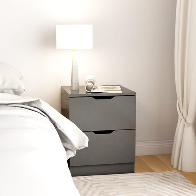 Bedside Cabinet Grey 40x40x50 cm Engineered Wood