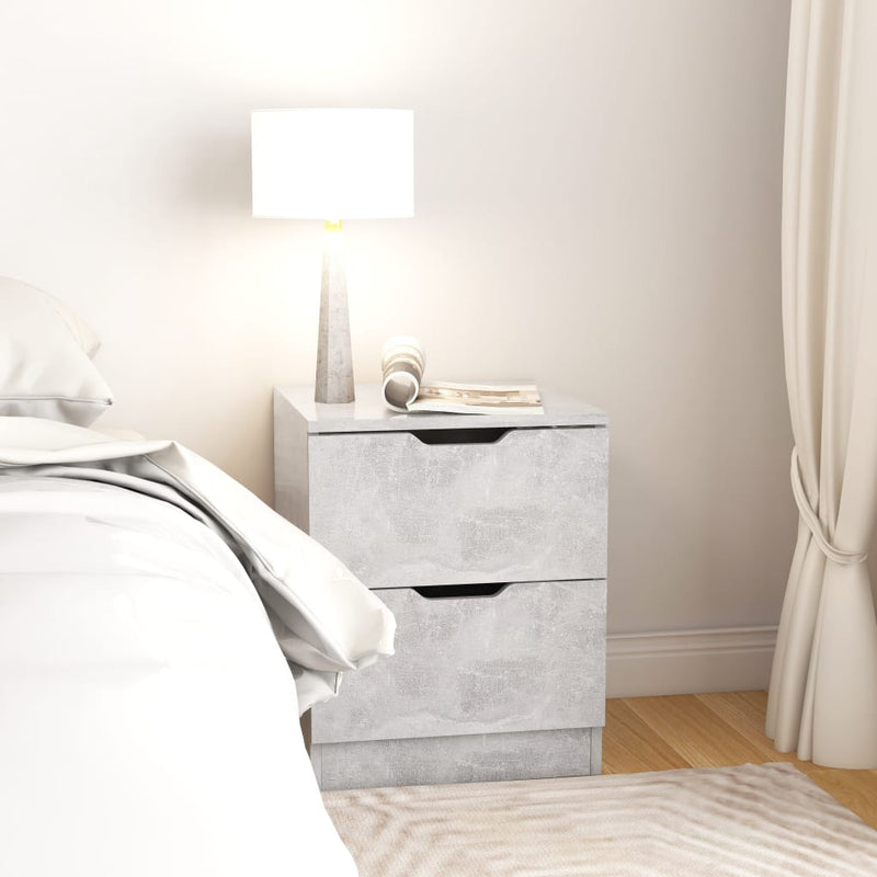 Bedside Cabinets 2 pcs Concrete Grey 40x40x50 cm Engineered Wood