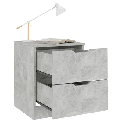 Bedside Cabinets 2 pcs Concrete Grey 40x40x50 cm Engineered Wood