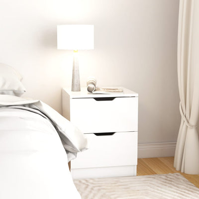 Bedside Cabinet High Gloss White 40x40x50 cm Engineered Wood