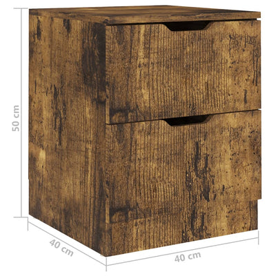 Bedside Cabinet Smoked Oak 40x40x50 cm Engineered Wood