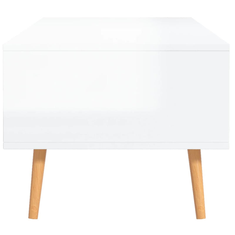 Coffee Table High Gloss White 100x49.5x43 cm Engineered Wood