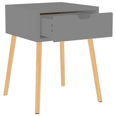 Bedside Cabinet Grey 40x40x56 cm Engineered Wood