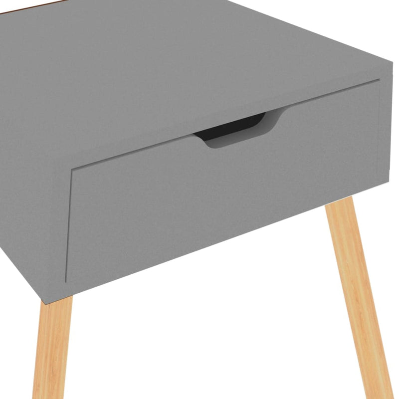 Bedside Cabinet Grey 40x40x56 cm Engineered Wood