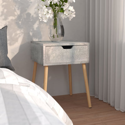 Bedside Cabinet Concrete Grey 40x40x56 cm Engineered Wood