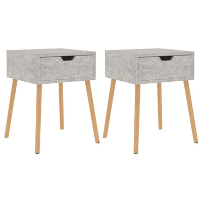 Bedside Cabinets 2 pcs Concrete Grey 40x40x56 cm Engineered Wood