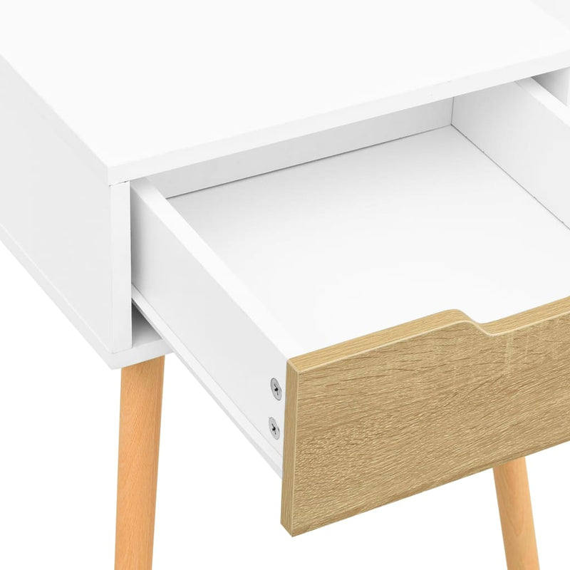 Bedside Cabinet White & Sonoma Oak 40x40x56 cm Engineered Wood