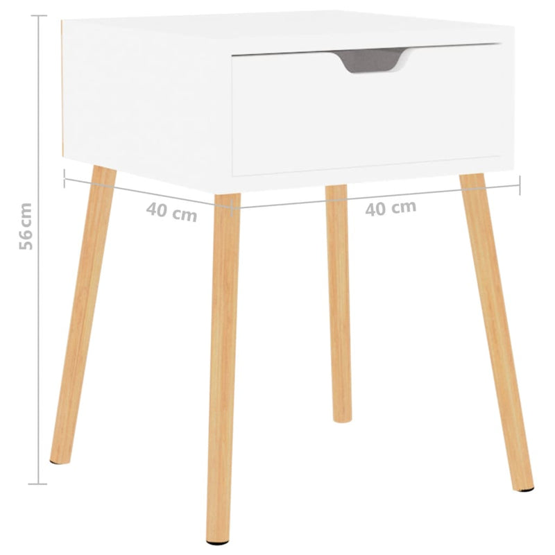 Bedside Cabinets 2 pcs High Gloss White 40x40x56 cm Engineered Wood