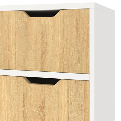 Sideboard White and Sonoma Oak 90x30x72 cm Engineered Wood