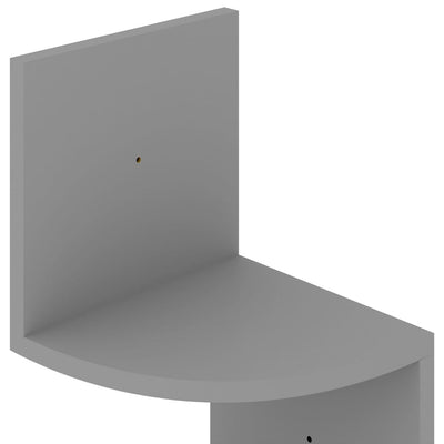 Wall Corner Shelf Grey 19x19x123 cm Engineered Wood