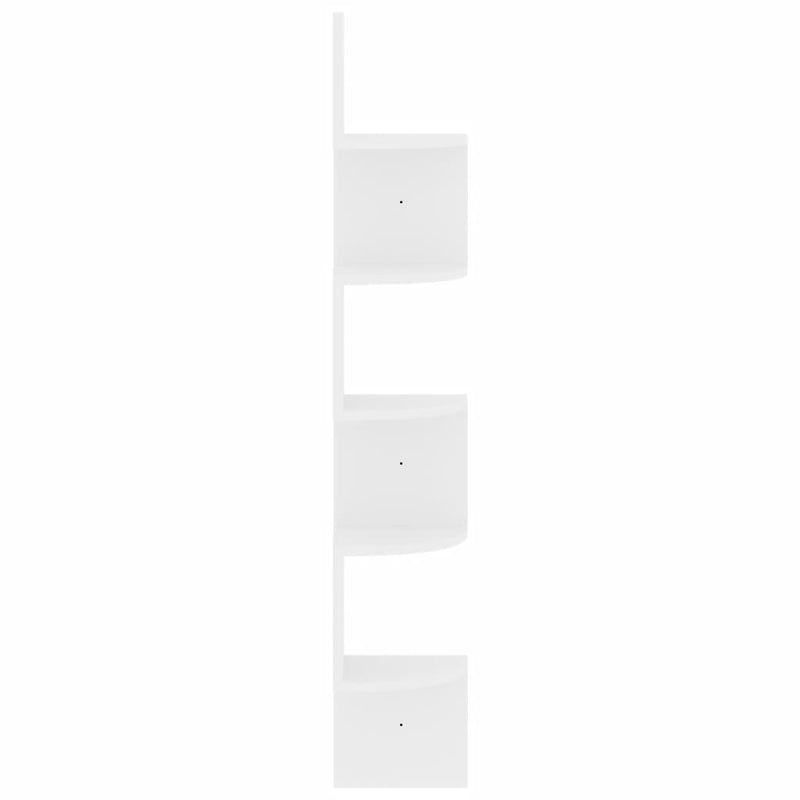 Wall Corner Shelf High Gloss White 19x19x123 cm Engineered Wood