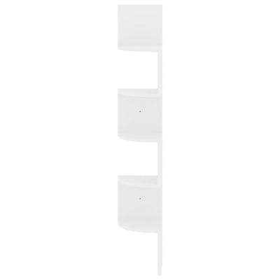 Wall Corner Shelf High Gloss White 19x19x123 cm Engineered Wood