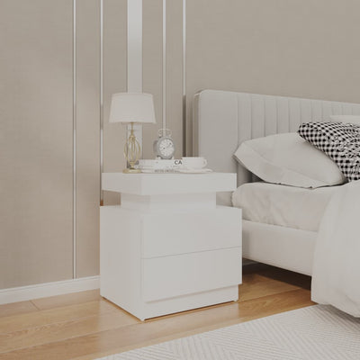 Bedside Cabinet White 45x35x52 cm Engineered Wood