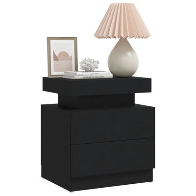 Bedside Cabinet Black 45x35x52 cm Engineered Wood