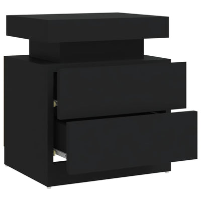 Bedside Cabinet Black 45x35x52 cm Engineered Wood