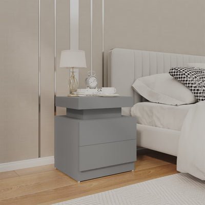 Bedside Cabinet Grey 45x35x52 cm Engineered Wood