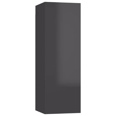 TV Cabinet High Gloss Grey 30.5x30x90 cm Engineered Wood