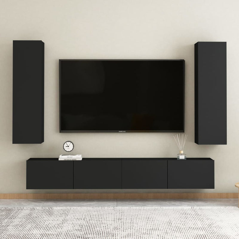 TV Cabinet Black 30.5x30x110 cm Engineered Wood