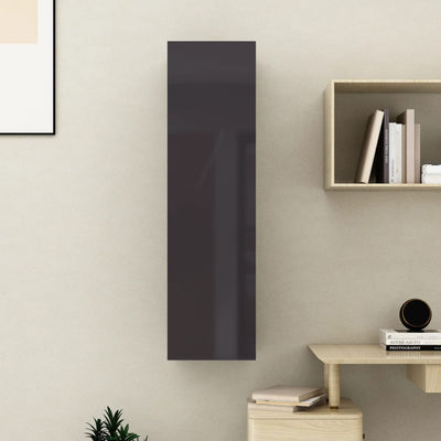 TV Cabinet High Gloss Grey 30.5x30x110 cm Engineered Wood