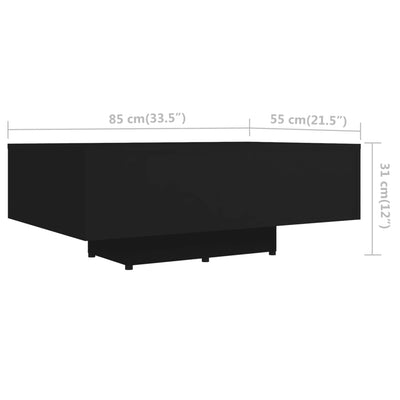 Coffee Table Black 85x55x31 cm Engineered Wood