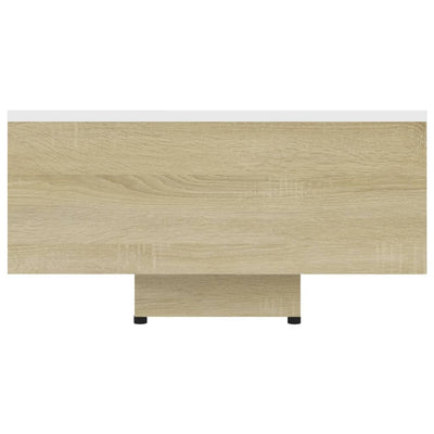 Coffee Table White and Sonoma Oak 85x55x31 cm Engineered Wood
