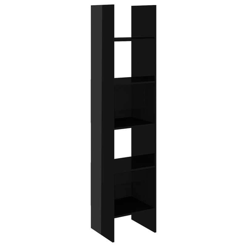Book Cabinet High Gloss Black 40x35x180 cm Chipboard