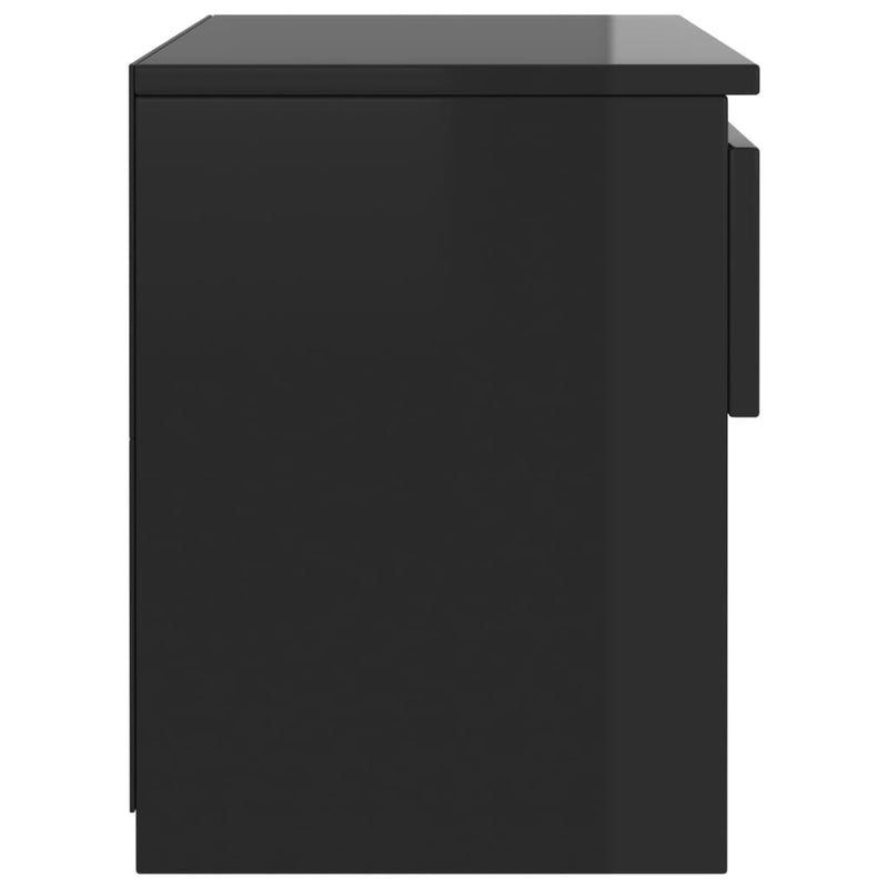 Bedside Cabinets 2 pcs High Gloss Black 40x30x39 cm Engineered Wood